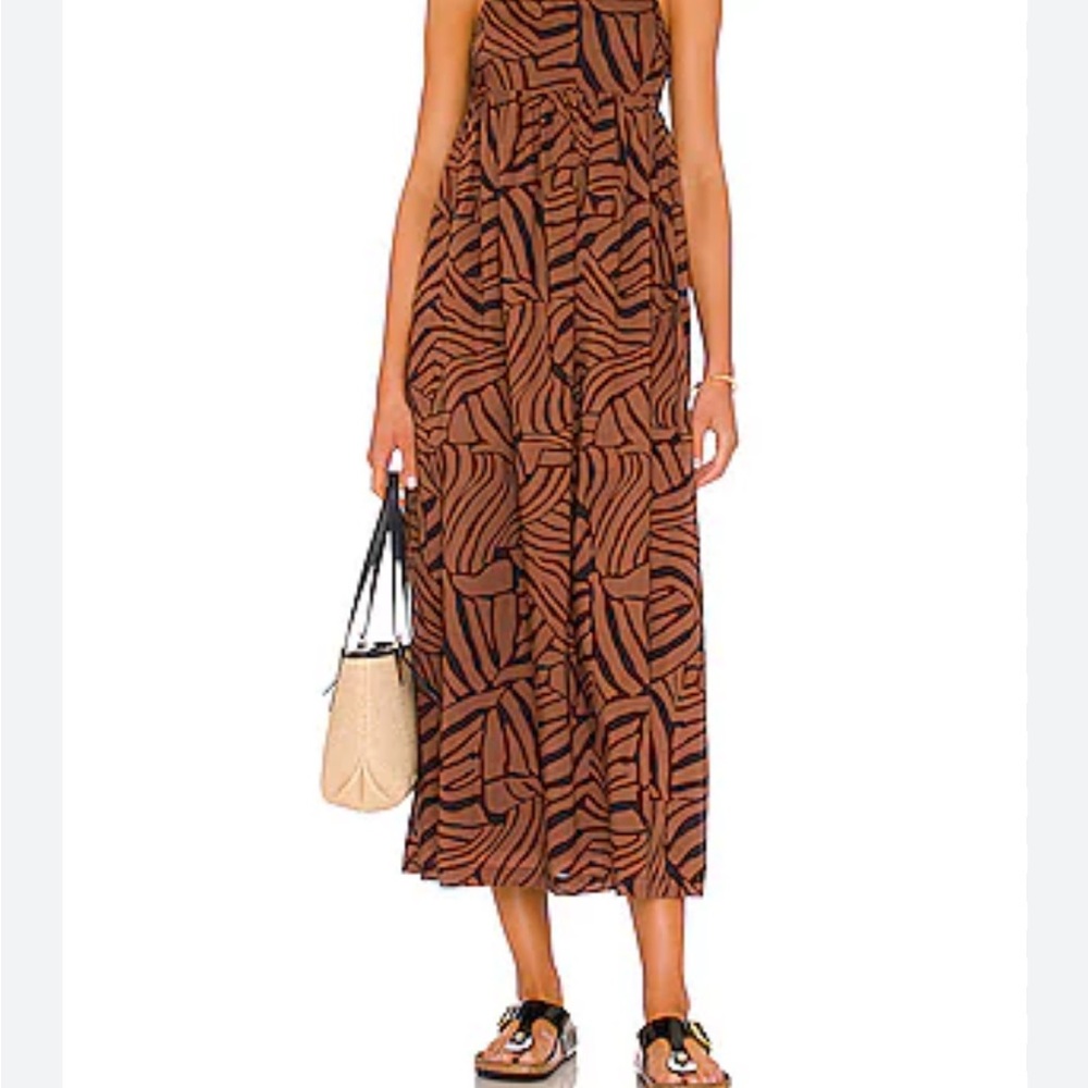 Rails Brown and Black Patterned Midi Dress